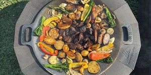 костровая чаша из кирпича для дачи (черный огнеупорный кирпич  Montenegro)