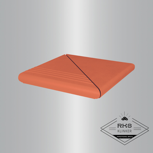 Клинкерная ступень угловая античная гладкая, 01 Ruby red, 330x330x16