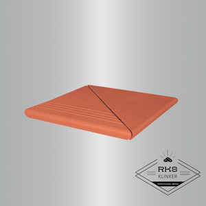 Клинкерная ступень угловая венецианская рифлёная, 01 Ruby red