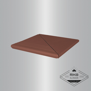 Клинкерная ступень угловая венецианская рифленая, 03 Natural brown