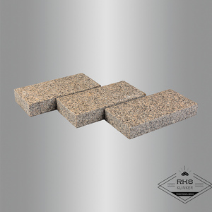 Гранитная брусчатка Сосновый бор, Пиленая термо, 200x100x30 мм