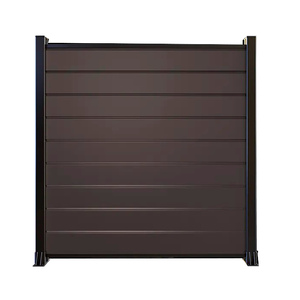Забор из ДПК KOMODO, с черным алюминием, коричневый