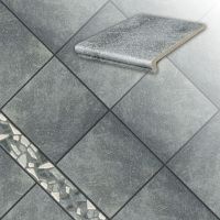 Напольная клинкерная ступень - флорентинер Roccia, 840 grigio