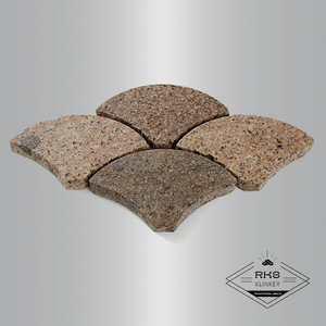 Гранитная брусчатка Веер, Куртинский, Пиленая, 170х104х20 мм