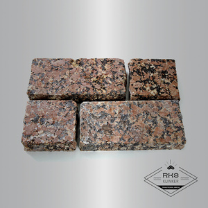 Гранитная брусчатка Maple Red, Пиленая, 100х200х30 мм