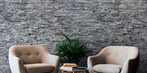 Камень для стен интерьера купить 3D панели Мрамор RKS Slate Woody Grey Classic фото после ремонта (4)