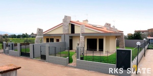 Фасад из 3D панели RKS SLATE Сланец Beige Slate Classic купить натуральный камень для фасада (3)