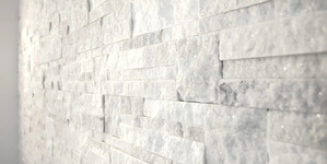 Белый камень для стен в интерьере купить 3D панели RKS SLATE Кварцит White Quartz Modern (2)