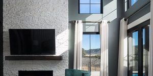 Белый камин из натурального камня купить 3D панели RKS SLATE Кварцит White Quartz Modern (3)