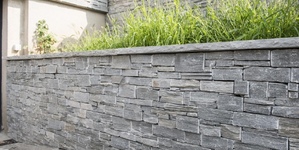 Забор и подпорные стены из камня 3D панель RKS SLATE Кварцит Grey Quartz Country большая галерея фото (8)