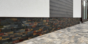 Цоколь из каменной мозаики купить 3D панели RKS SLATE Сланец Jack Multi Natural (6)