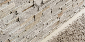 Бежевые каменные стены в интерьере 3D панели RKS SLATE Кварцит Beige Slate купить (3)