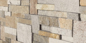 Кухонный фартук из каменной плитки 3D панели RKS SLATE Кварцит Beige Quartz Modern