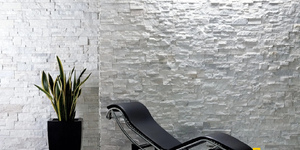 Белый камень для стен в интерьере купить 3D панели RKS SLATE Кварцит White Quartz Modern (3)