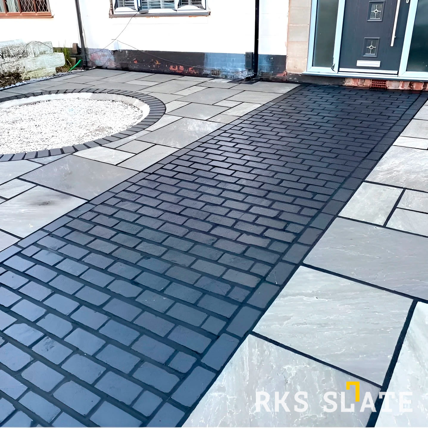 Брусчатка из известняка RKS Slate Belgian Black 200x100x40 мм 18
