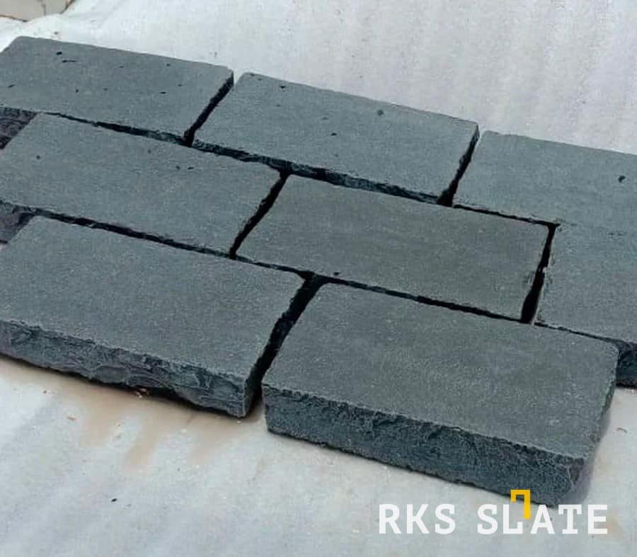 Брусчатка из известняка RKS Slate Belgian Black 200x100x40 мм 19