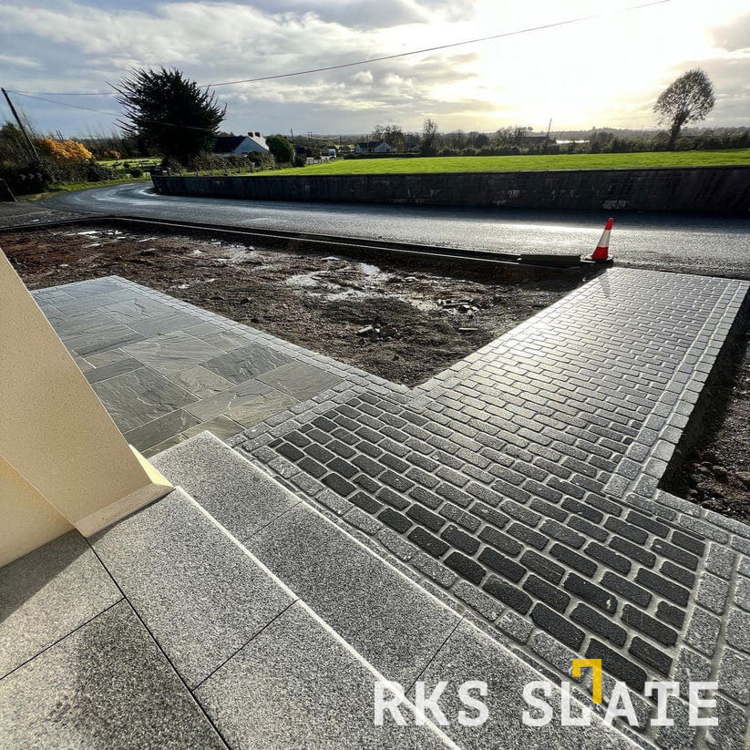 Брусчатка галтованная RKS Slate Belgian Black 100x100x30 мм 4