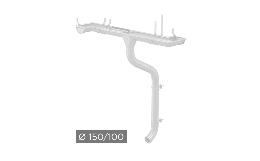 Водосточная система AQUASYSTEM PU 150/100 мм RAL 9003 в Белгороде