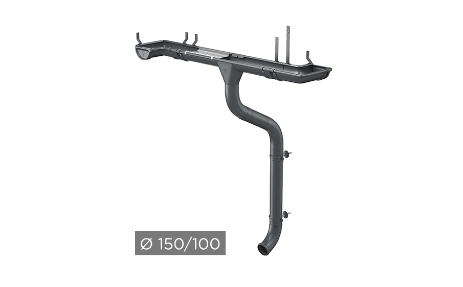 Водосточная система AQUASYSTEM PU MATT 150/100 мм RAL 7024 в Белгороде