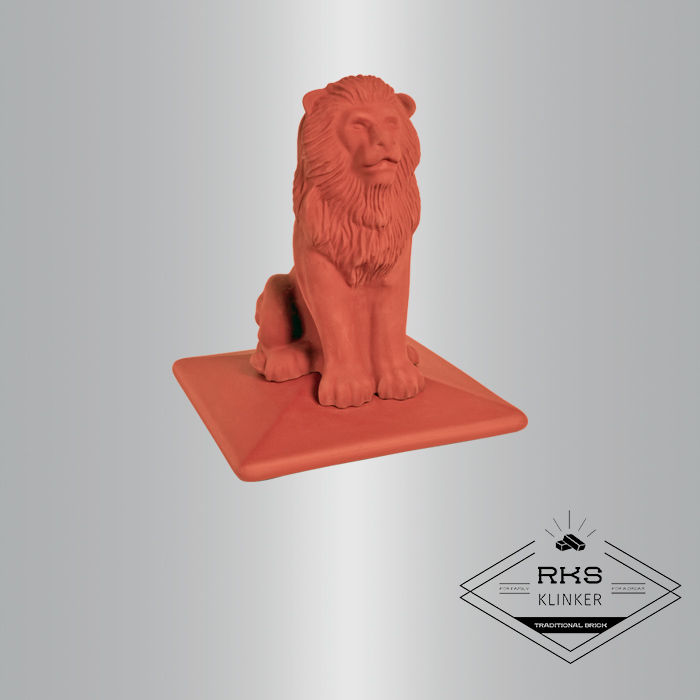 ᐉ Клинкерный оголовник на столб, Lion 01, Ruby red в Белгороде