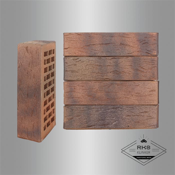 Кирпич облицовочный ЛСР, Ореховый флэш, Рустик, 1НФ в Белгороде