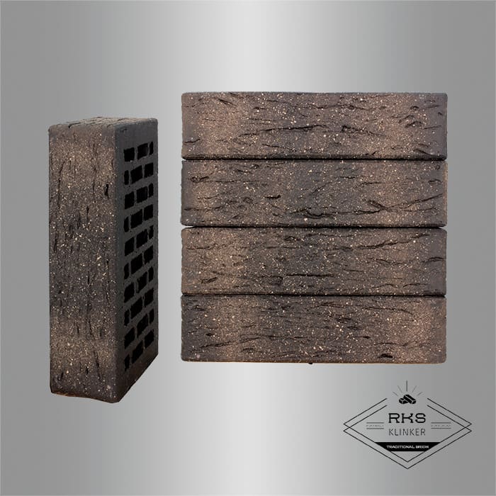 Кирпич облицовочный ЛСР, Графитовый с посыпкой, Рустик, 1НФ в Белгороде