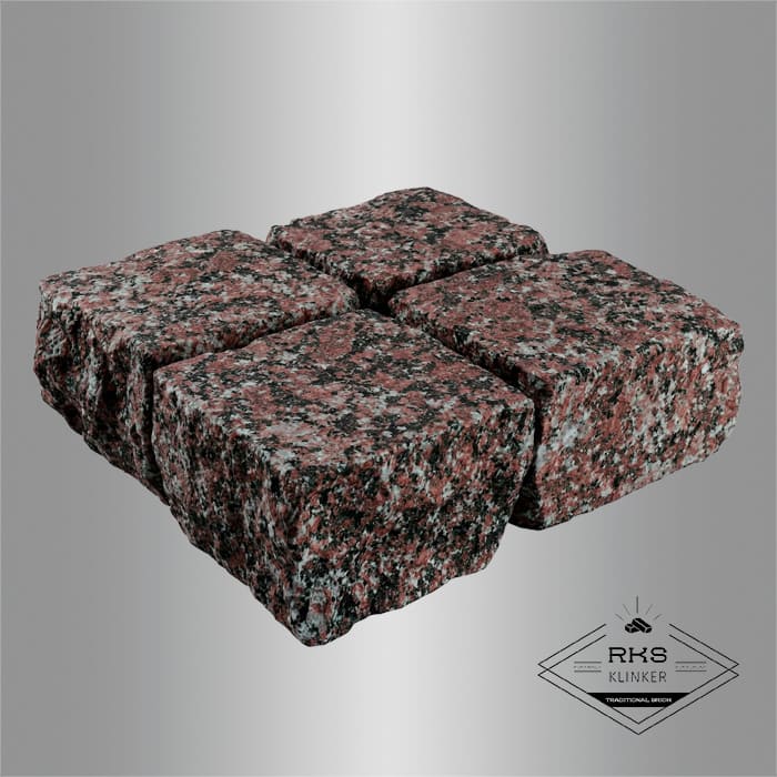 Гранитная брусчатка Гранатовый амфиболит, Колотая, 100x100 мм в Белгороде