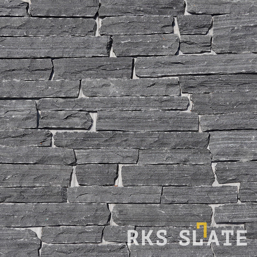 Фасадный облицовочный камень Monsoon Black Quartz Strips в Белгороде