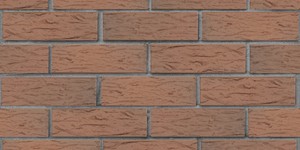 Кирпич облицовочный ЛСР, светло-коричневый флэш ультра, рустик 1НФ на сером шве