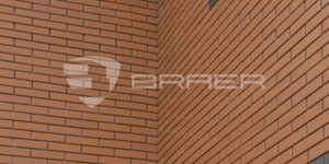 Кирпич облицовочный BRAER КРАСНЫЙ на фасаде дома фото (1)
