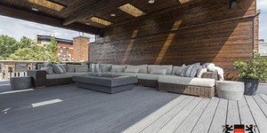 Террасная доска ДПК Bamberg English Barnwood патио на крыше