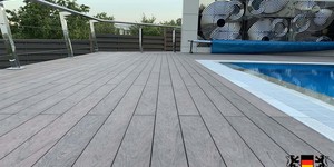 Террасная доска ДПК Bamberg Natural Brazilian Walnut настил вокруг бассейна из дпк