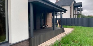 Террасная доска ДПК Turtle Shell Scottish Slatewood Co-Extrusion крыльцо из дпк процесс монтажа (5)