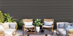 Реечная панель ДПК Turtle Shell, Middle Lines, Faroese Smokewood Co-Extrusion черный забор из реек горизонтальный монтаж фото