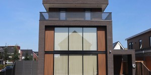 Реечная панель коричневая из ДПК Turtle Shell, Middle Lines, Australian Palisander Co-Extrusion облицовка дома (6)