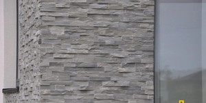Фасадная 3D мозаика из камня RKS SLATE Кварцит Monsoon Black Rockface