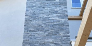 Фасадный камень фото дома 3D панели RKS SLATE Кварцит Grey Slate Classic купить в РКС Клинкер (2)