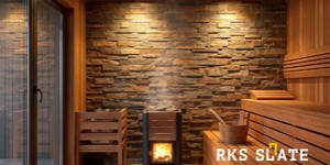 Камень для бани и сауны на стену за печь купить 3D панели RKS SLATE Кварцит Zeera Green Natural