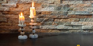 Каменный кухонный фартук из 3D панели Кварцит Multi Quartz Classic от бренда RKS SLATE