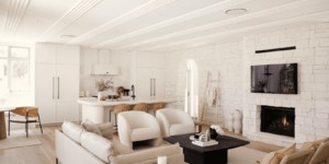 Стены на кухне из белого камня натурального 3D панели RKS SLATE Песчаник White Sandstone Country заказать с доставкой (3)