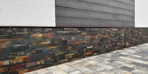 Цоколь из каменной мозаики купить 3D панели RKS SLATE Сланец Jack Multi Natural (7)