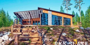Декоративные вставки под скалу на фасаде дома фото Сланец черный RKS SLATE Black Mushroom заказать (1)