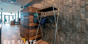 Стены под скалу купить камень Сланец черный RKS SLATE Black Mushroom фото интерьера (3)