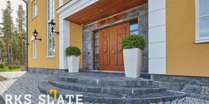 Фасад и цоколь из плитки под скалу, колотый Сланец черный RKS SLATE Black Mushroom купить (1)