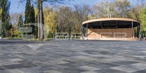 Мощение серой тротуарной плиткой фото БРАЕР СИТИ НОЧЬ