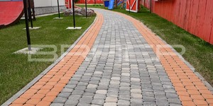 Тротуарная плитка Браер Классико круговая туман, винный, коралловый - узоры тротуарной плитки из двух цветов (3)