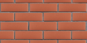 Кирпич клинкерный Лондон Красный, гладкий 0,7 НФ на сером шве
